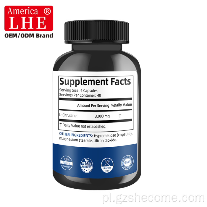 Shecome L Citrulline Capsules Odbudowa mięśni wytrzymałościowych